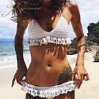 white crochet bikini set